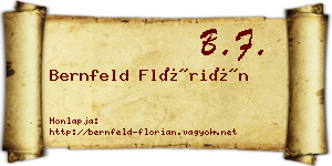 Bernfeld Flórián névjegykártya